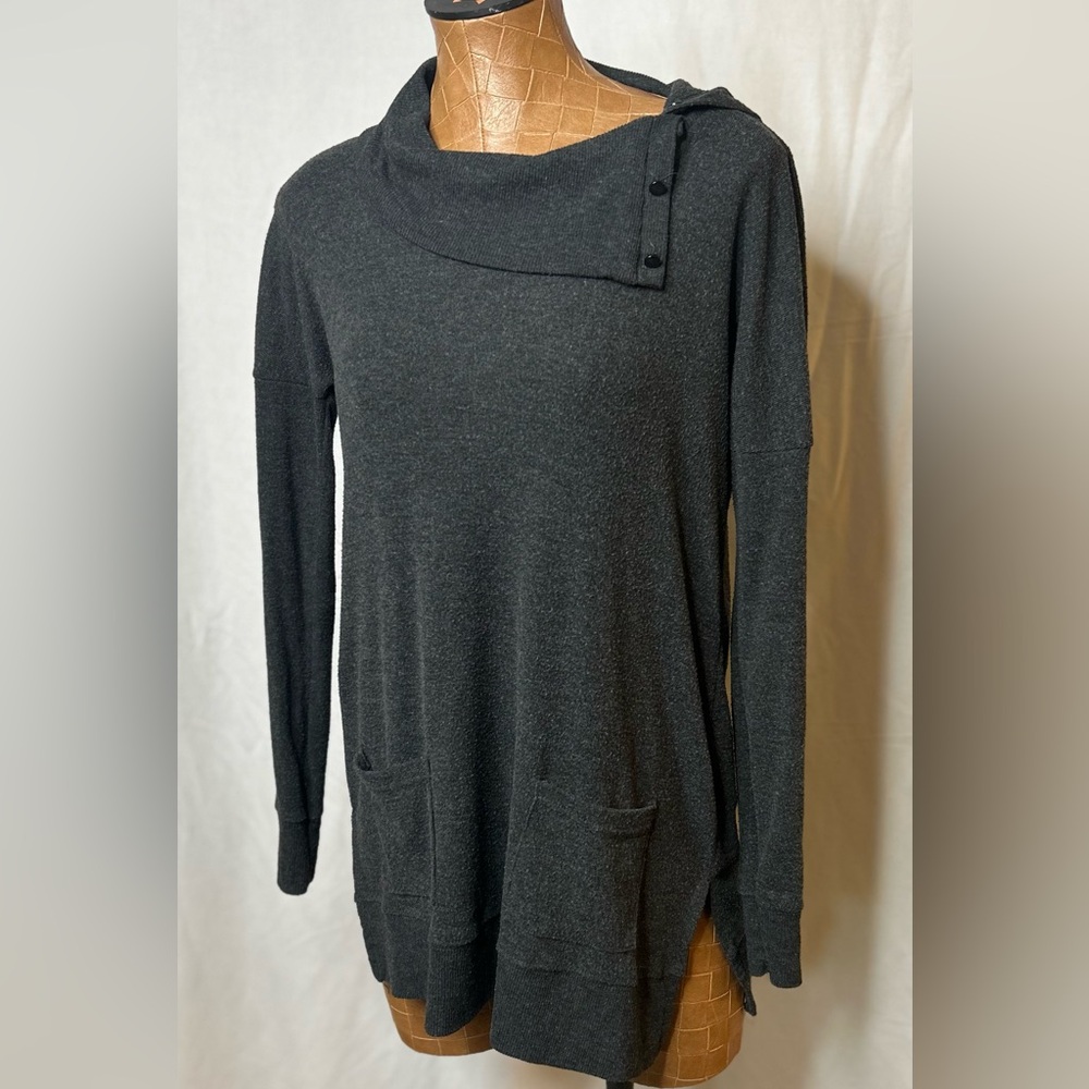 Women's Small Dark Gray Sweater with Button Detail